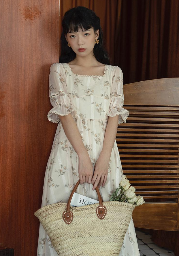 Mid-calf Retro Korean Fashion Dress