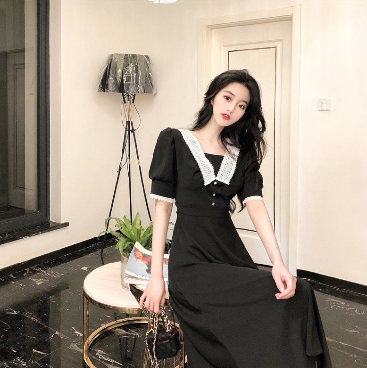 A-line Black Dress