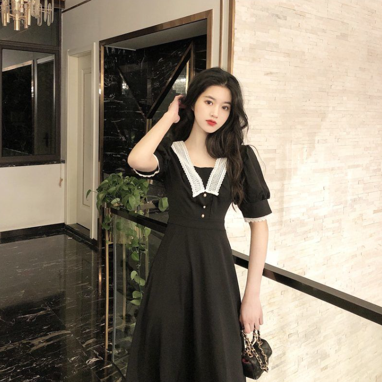 A-line Black Dress