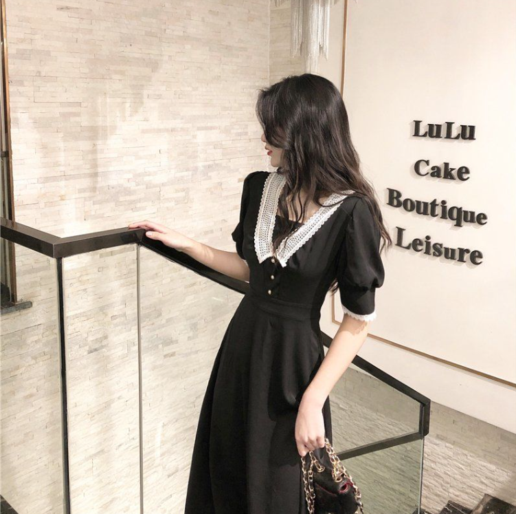 A-line Black Dress