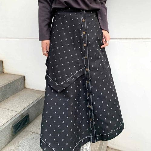 Monogram Hem Design Skirt