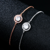 Simple Cubic Zirconia Round Adjustable Bracelet