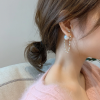 Korean Simulated Pearl Chain Earrings